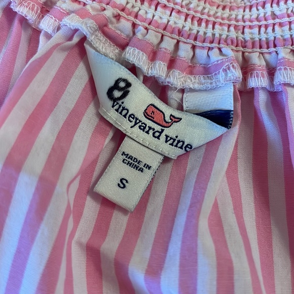 Vineyard Vines Pink Summer Vacation Stripe Off Shoulder Top Small - Picture 5 of 6